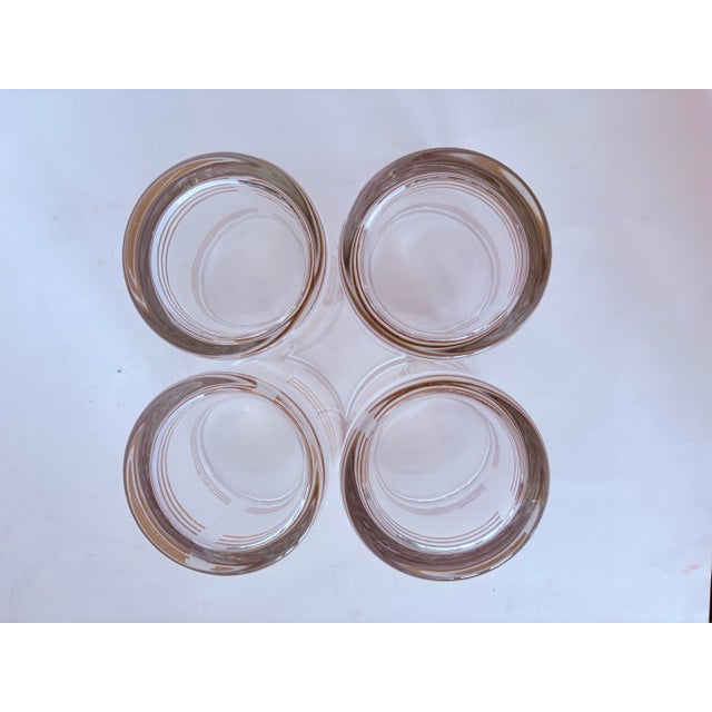 Mid 20th Century Mid 20th Century Mid-Century Modern Gold Banded Rocks Glasses, Set of Four For Sale - Image 5 of 7