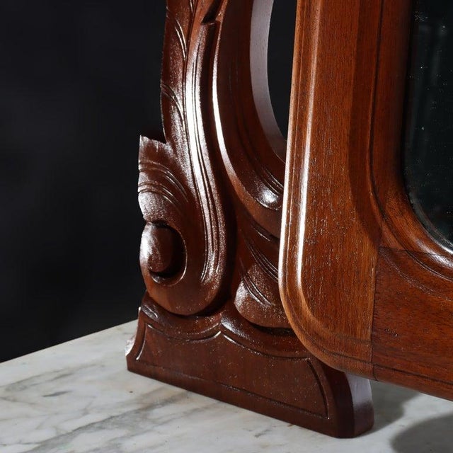 Antique Renaissance Revival Walnut 3-Drawer Marble Top Chest C1890 For Sale - Image 15 of 18