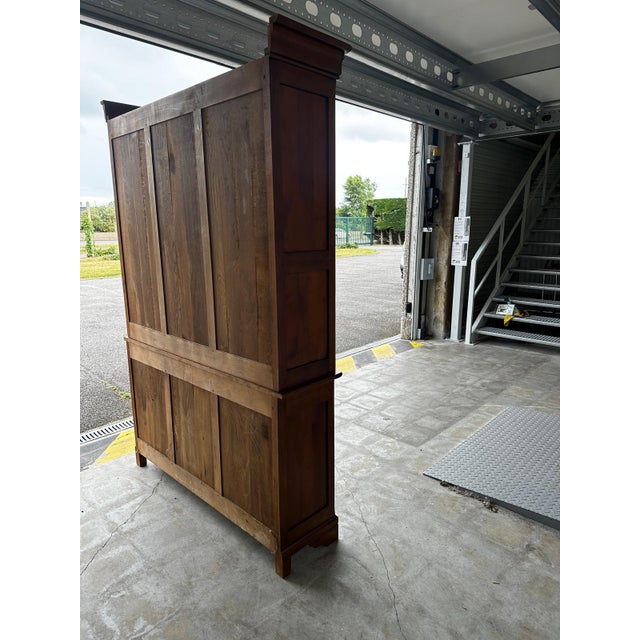 20th Century Cherry Wood Bookcase with Sliding Writing Surface, 1920s For Sale - Image 18 of 18