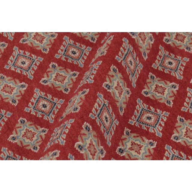 Textile Vintage Bokhara Rug in Rich Red With Geometric Patterns - Rug & Kilim For Sale - Image 7 of 8
