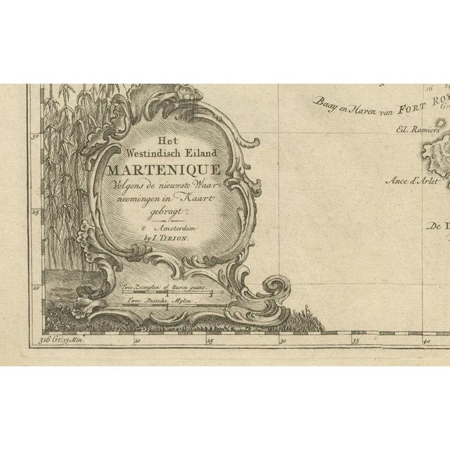 Mid 18th Century Dutch Map of Martinique in the West Indies by Isaak Tirion, 1765 For Sale - Image 5 of 8