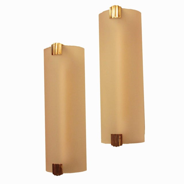 Vintage French Art Deco Brass Sconce, 1930s For Sale - Image 11 of 11