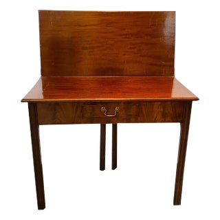 18th Century English George III Mahogany Fold-Over Tea Table For Sale