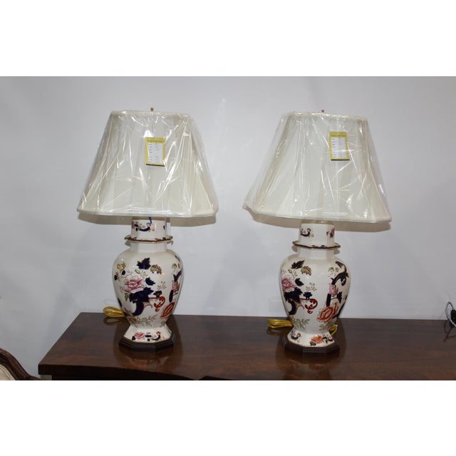 I imported these Mason's Ironstone lamps directly from England and had the wiring completely redone for use in the US. The...