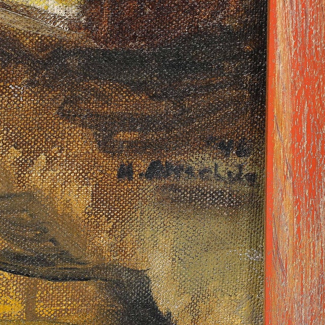 Modernist Oil on Canvas Painting "The Immigrant" Signed Hida Coates Altschule For Sale - Image 13 of 18