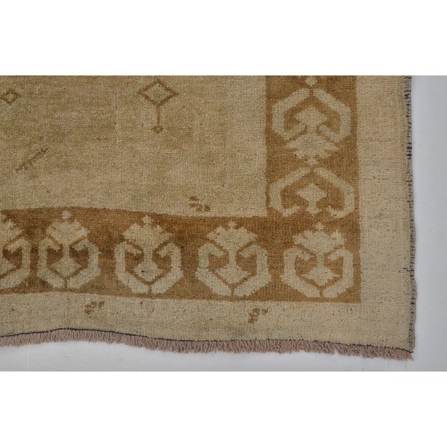 Oushak Area Tan Colour Rug For Sale - Image 9 of 10