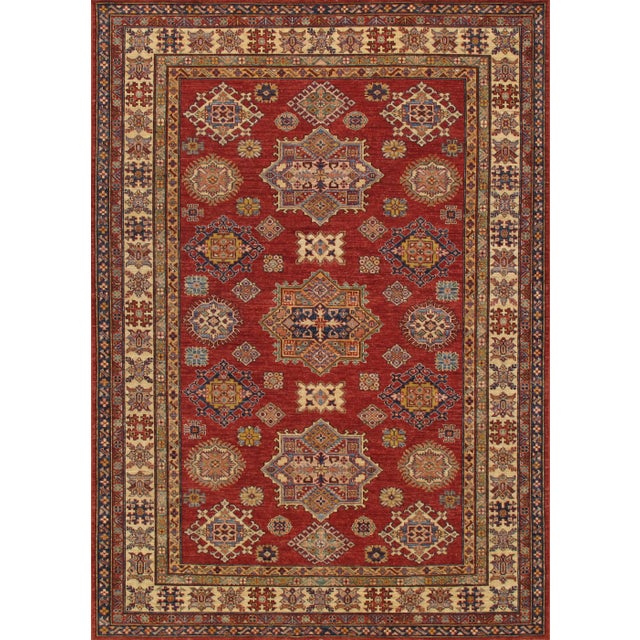 Pasargad Home Hand-Knotted Kazak Wool Rug - 6'' X 9'' For Sale