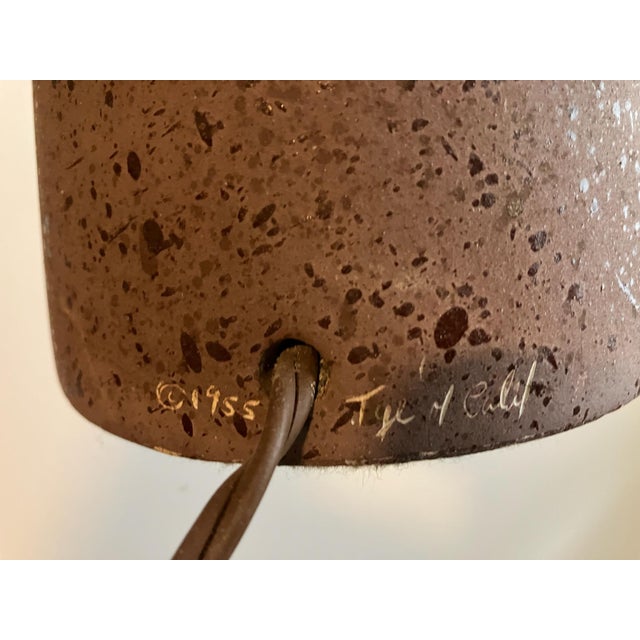 1955 Tye of California Mid-Century Modern Ceramic Lamp - Original Fiberglass Shade A rare and immaculate survival of...