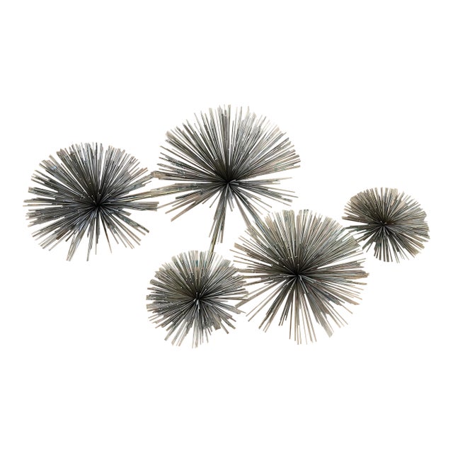1970s Curtis Jere Brass Sea Urchin / Pom Pom Wall Sculpture For Sale