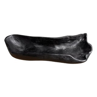 Andrianna Shamaris Sculptural Charred Teak Wood Vessel For Sale