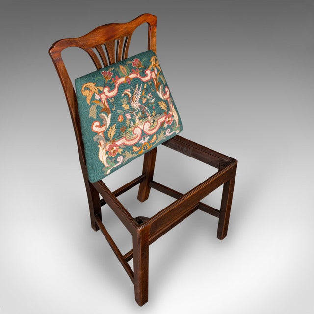 Wood 1800's Antique Embroidered Side Chair For Sale - Image 7 of 10