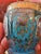 Antique Bohemian Glass Opaline Turquoise Enamel Goblet For Sale - Image 4 of 7