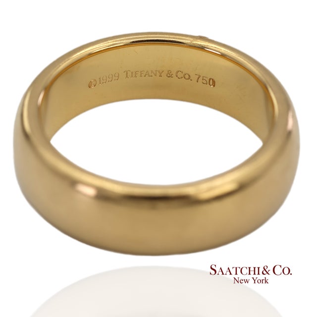 Contemporary Tiffany & Co. 18k(750) Vintage Yellow Gold Band Ring, Size 6 For Sale - Image 3 of 9