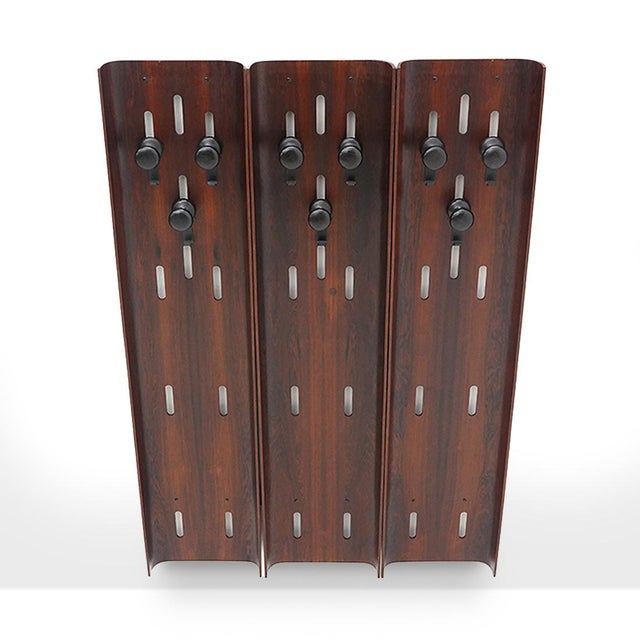 Wall Coat Rack in Curved Plywood, 1960s For Sale - Image 4 of 15