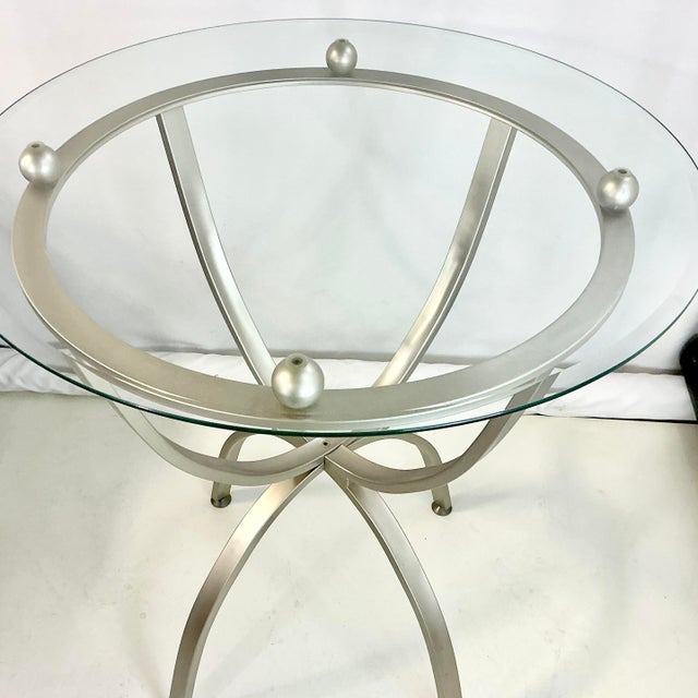 Late 20th C. Contemporary Modern Aluminum Barstool-Height Dining Table For Sale - Image 10 of 14