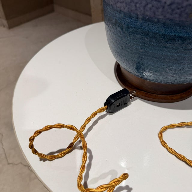 Aldo Londi Bitossi Table Lamp Stripped Blue Mid-Century Modern For Sale - Image 11 of 13