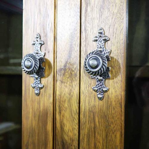 Wood Sideboard with Glass Doors and Drawers For Sale - Image 4 of 15