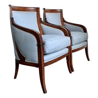 Vintage Regency Empire Frame Lounge Chairs - A Pair For Sale