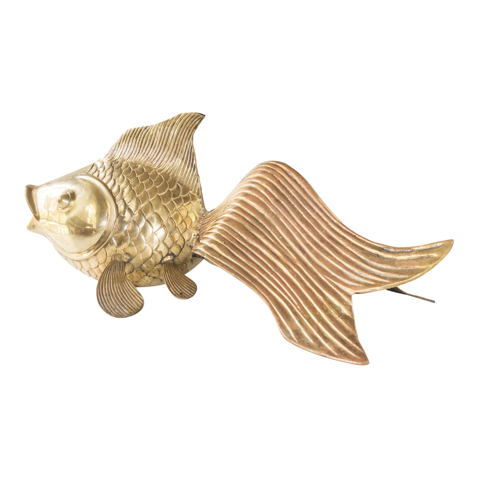 Large Vintage Brass Koi Fish Sculpture 25" Chairish