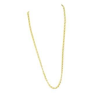 Vintage 18 Karat Yellow Gold 7.4 Gm, Link Chain, 3.22 Mm Necklace, 18.5" Long For Sale