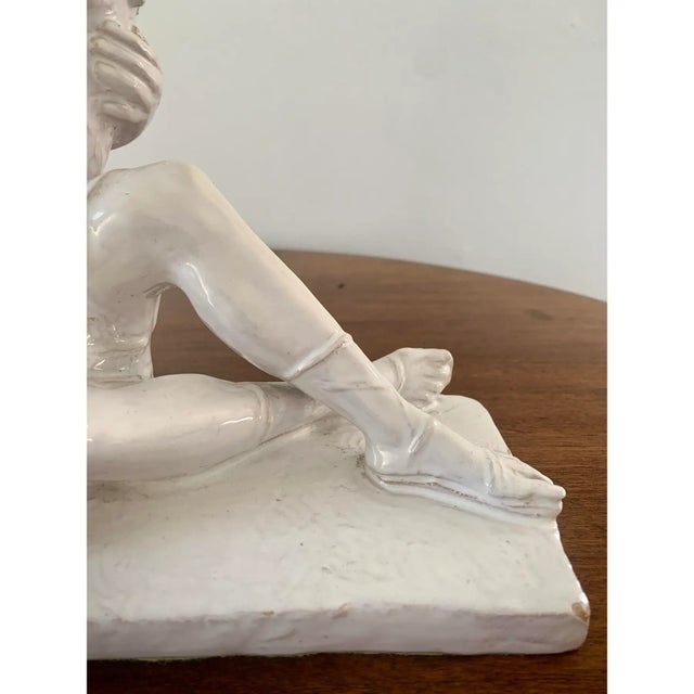 White Italian Neoclassical White Porcelain Reclining Figure With Cornucopia For Sale - Image 8 of 14