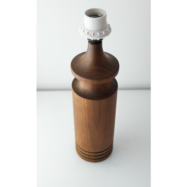 Brown Large Mid-Century Modern Danish Teak Table Lamp For Sale - Image 8 of 12