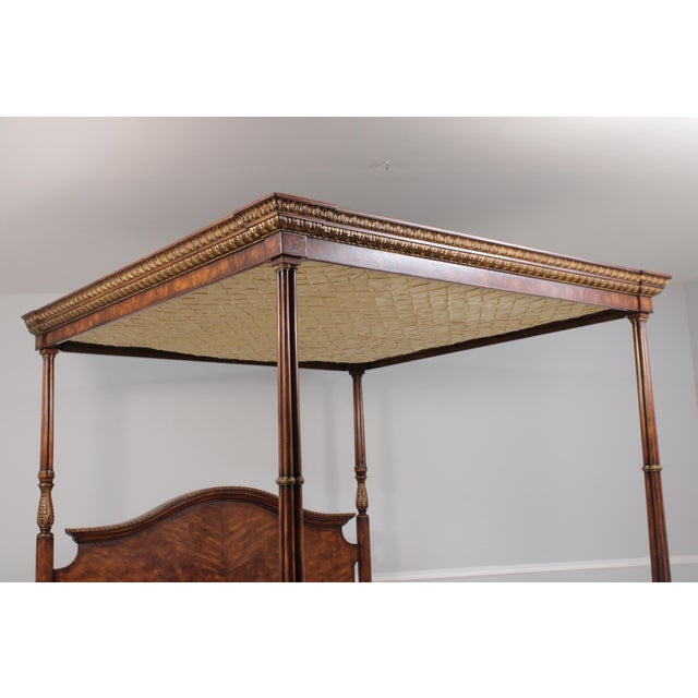 Wood Theodore Alexander Althorp Collection Mahogany King Size Canopy Bed For Sale - Image 7 of 18