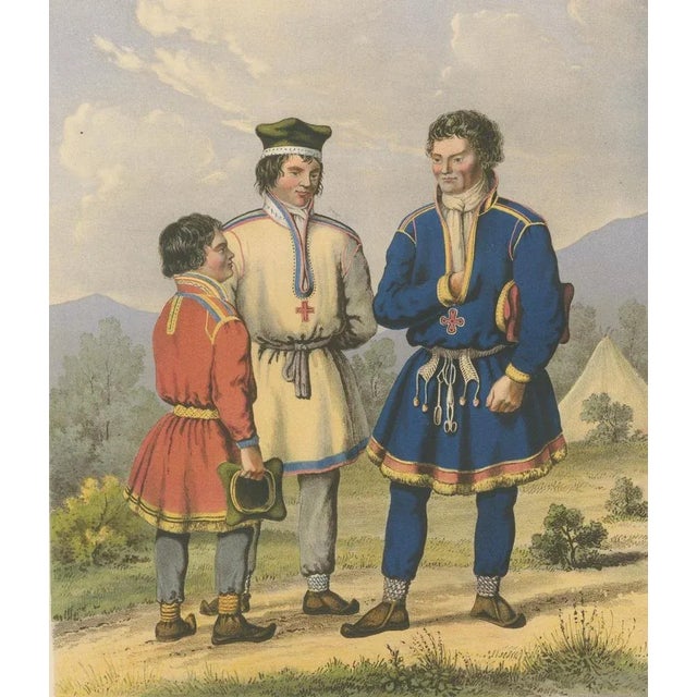 After Eckersberg, Norwegian Sámi Attire Summer Dress, Laplanders in Finnmark, 1860, Print For Sale - Image 5 of 10