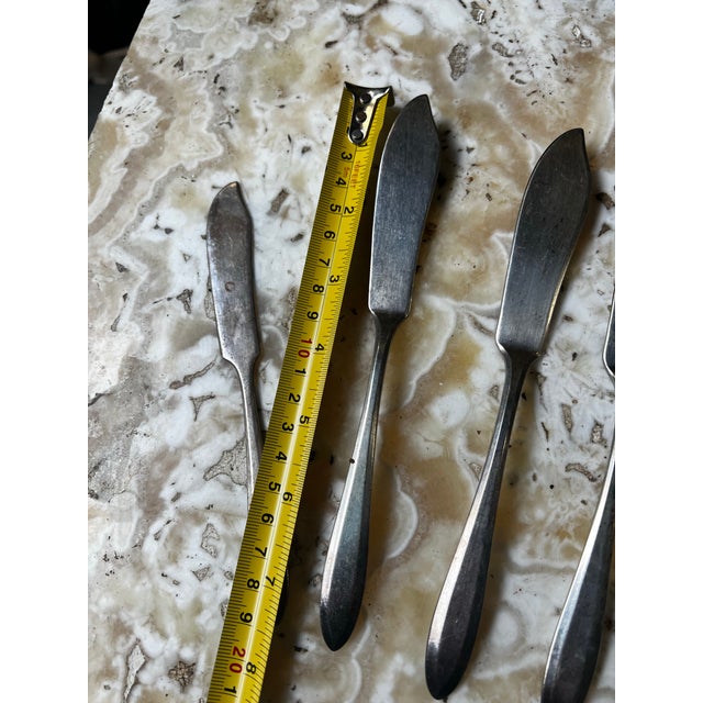 Vintage Mid-Century Modern Butter Knives - Set of 6 For Sale - Image 4 of 5