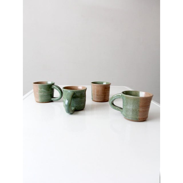 Vintage Studio Pottery Mug Set of 4 For Sale - Image 10 of 18