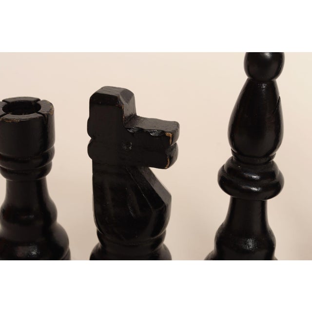 Vintage Folk Art l.l. Bean Wooden Chess Pieces - Complete Set 32 Pieces For Sale - Image 18 of 18