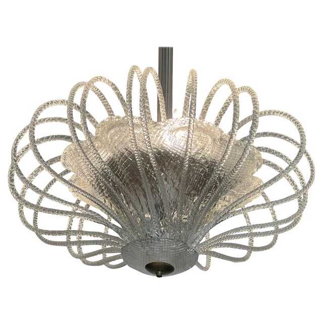 Chandelier attributed to Barovier & Toso, Murano, 1940s For Sale