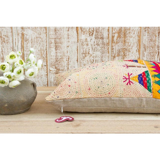Textile Aung Antique Tribal Grain Sack Pillow For Sale - Image 7 of 10