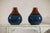 Pair of Artisan Ceramic Vases in Midnight Blue, Pre-Drilled for Lamp Conversion For Sale In New York - Image 6 of 12