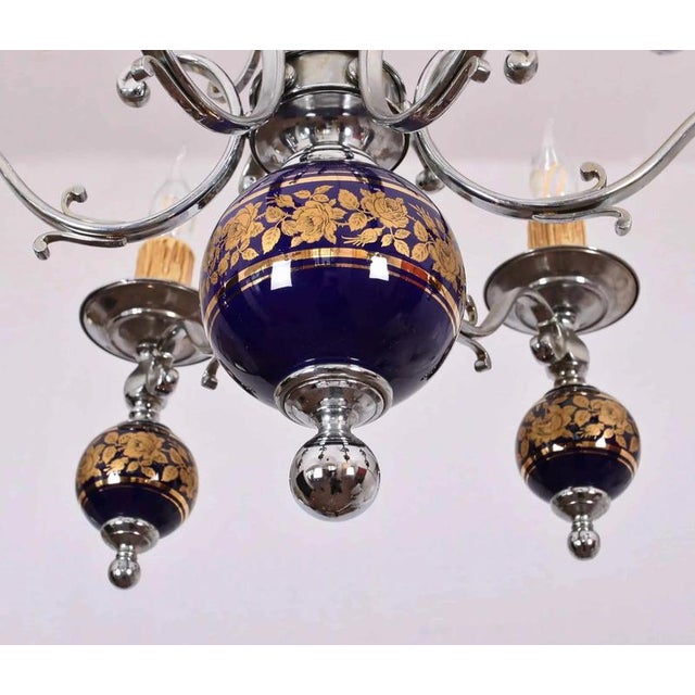 Vintage French Six-Arm Chandelier For Sale - Image 6 of 6