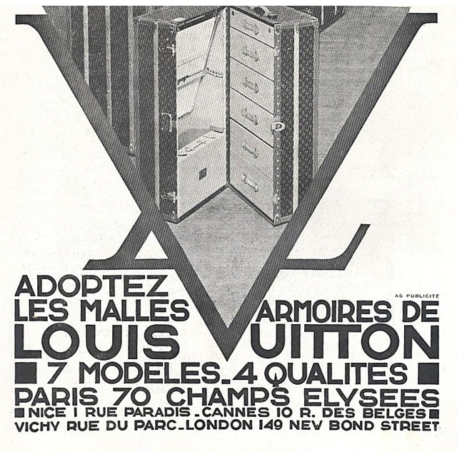 Art Deco 1931 Original French Art Deco Louis Vuitton Advertisement Print-Travel Trunks For Sale - Image 3 of 3