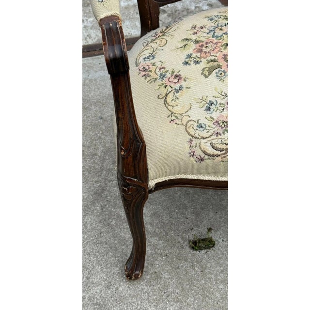 Antique French Louis XV Style Armchair, 1920s For Sale - Image 12 of 14
