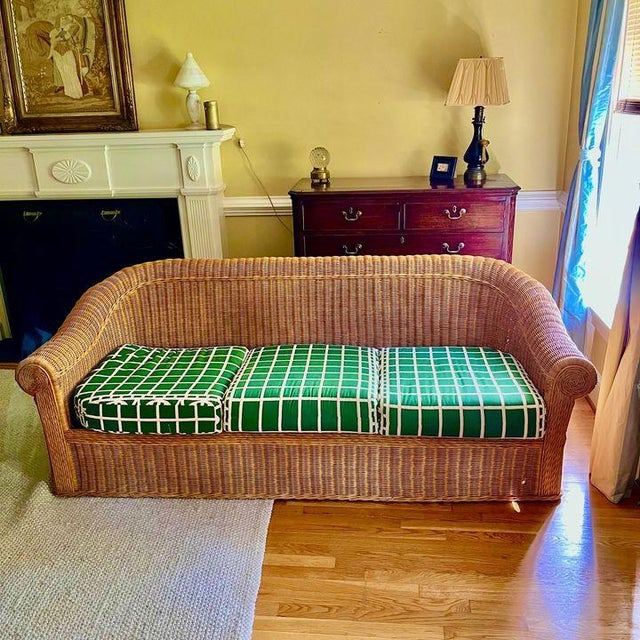 Henry Link Rattan Sofa and Ottoman Chairish