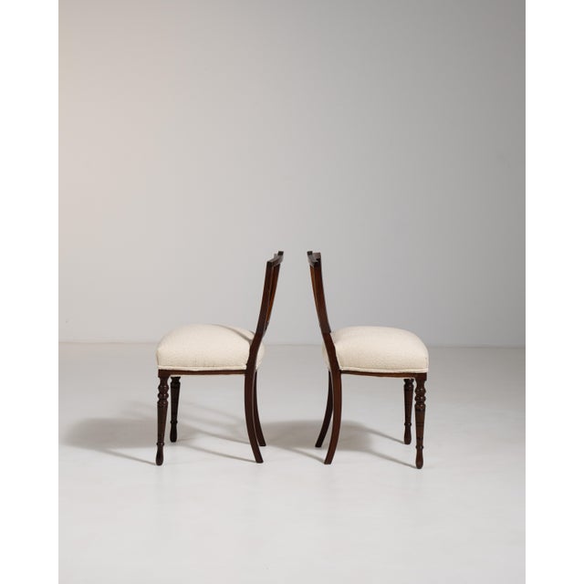 19th Century Pair of Empire Chairs with Upholstered Seats For Sale - Image 9 of 13