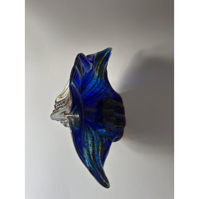 Sculptural Cobalt Blue Art Glass Centerpiece Bowl from Egermann, 1980s For Sale - Image 16 of 18