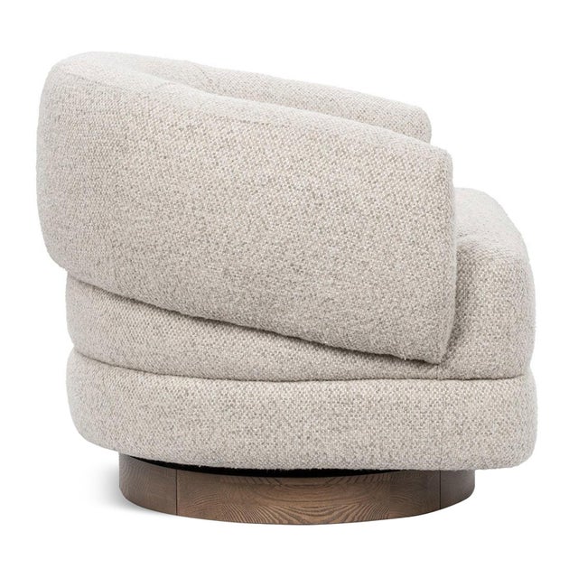 Contemporary Sydney Upholstered Swivel Chair For Sale - Image 3 of 5