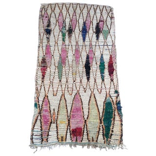 Vintage Abstract Moroccan Rug - 3'10" x 7'2" For Sale