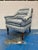 Transitional Blue Stripe Chairs With Turned Legs - Pair. For Sale - Image 3 of 8