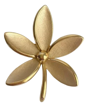 Crown Trifari Daisy Flower Brooch Brushed Gold Tone Floral Pin Estate Piece 1960s Vintage