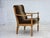 Danish Armchair in Striped Furniture Wool and Carved Oak Wood, 1970s For Sale - Image 17 of 17