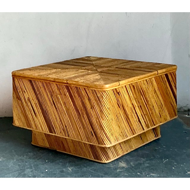 Vintage Boho Pencil Reed Coffee Table For Sale - Image 10 of 11