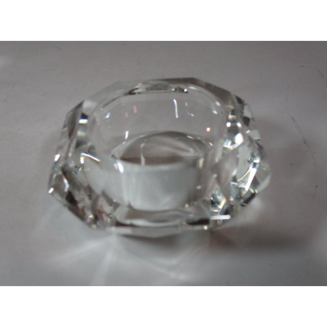 Glass 1990s Oleg Cassini Crystal Votives- Set of 3 For Sale - Image 7 of 12