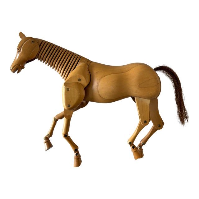 Vintage Adjustable Wooden Artist's Horse Figure For Sale
