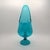 Vintage Le Smith MCM Aqua Glass Pitcher Candleholder Vase Simplicity Design For Sale - Image 4 of 10