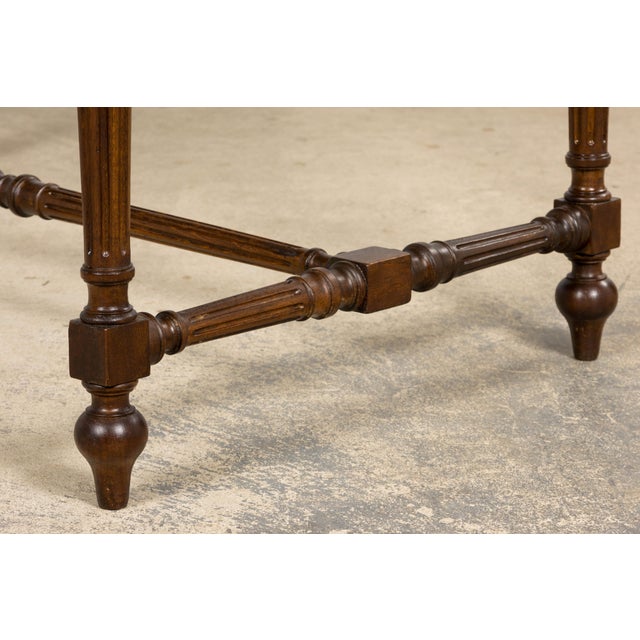 Late 19th Century French Louis XVI Style Walnut Writing Table With Side Drawers For Sale - Image 13 of 18